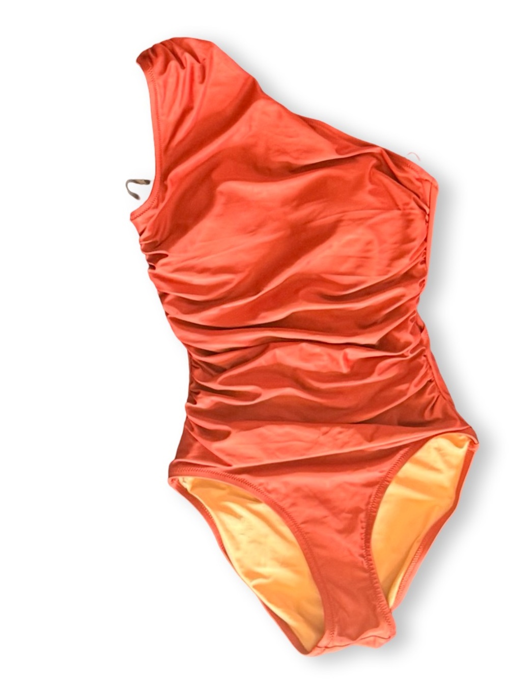 J. Crew one-Shoulder Ruched Women’s Swimsuit - Rust - Picture 3 of 4